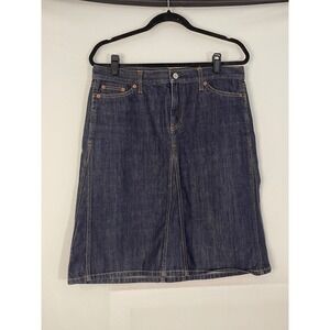 VTG GAP Jeans‎ Dark Wash A-Line Denim Midi Skirt Women Size 10